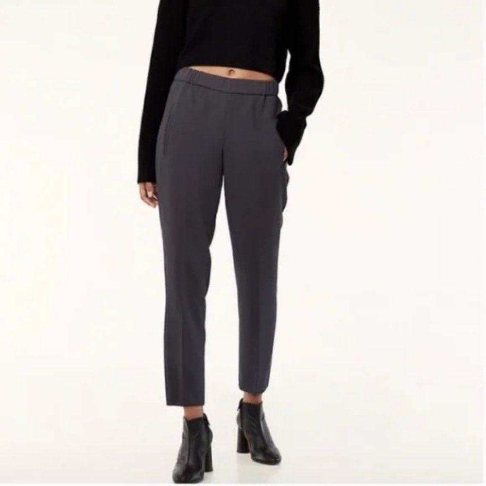 Wilfred Pull-on Elastic Waist Black Crepe Cropped Pants Women's Size 00